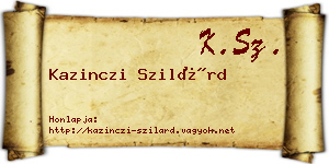 Kazinczi Szilárd névjegykártya